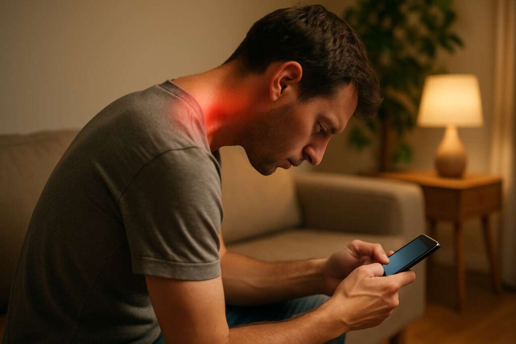 Text neck: lo smartphone ti carica 27 kg sul collo. Ecco come correggere la postura