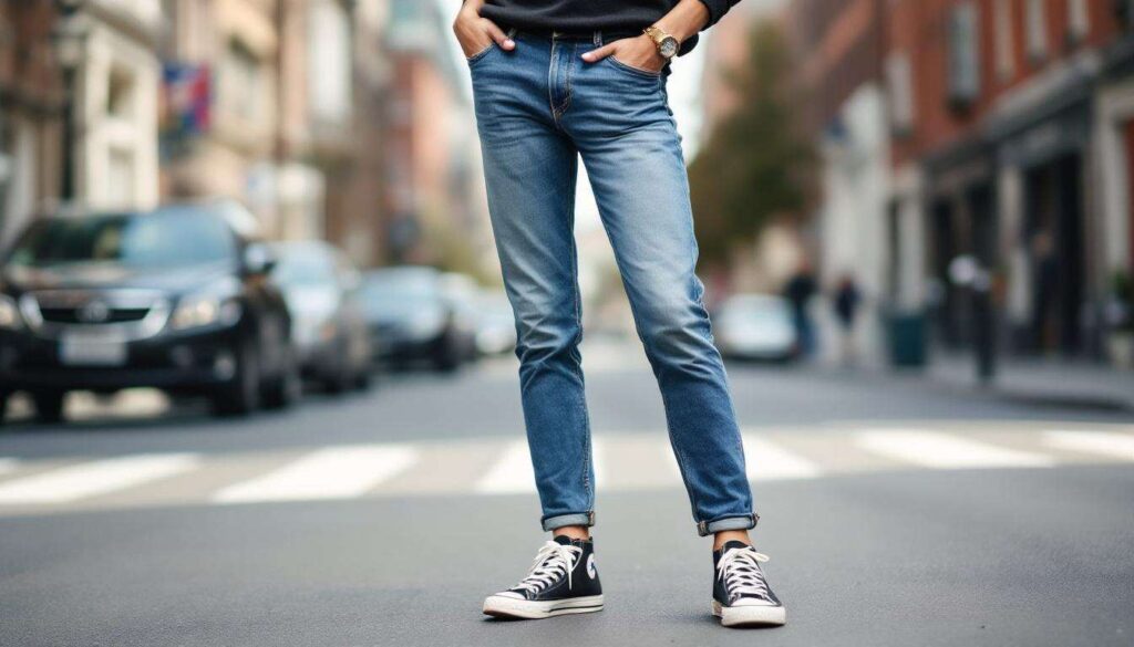 Jeans a sigaretta, Converse nere e maglione polo: il look easy che ricorda la freschezza disinvolta dello stile anni 90